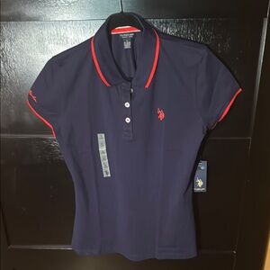 U.S. Polo Assn. Blue Polo Shirt Fitted Cap Sleeve